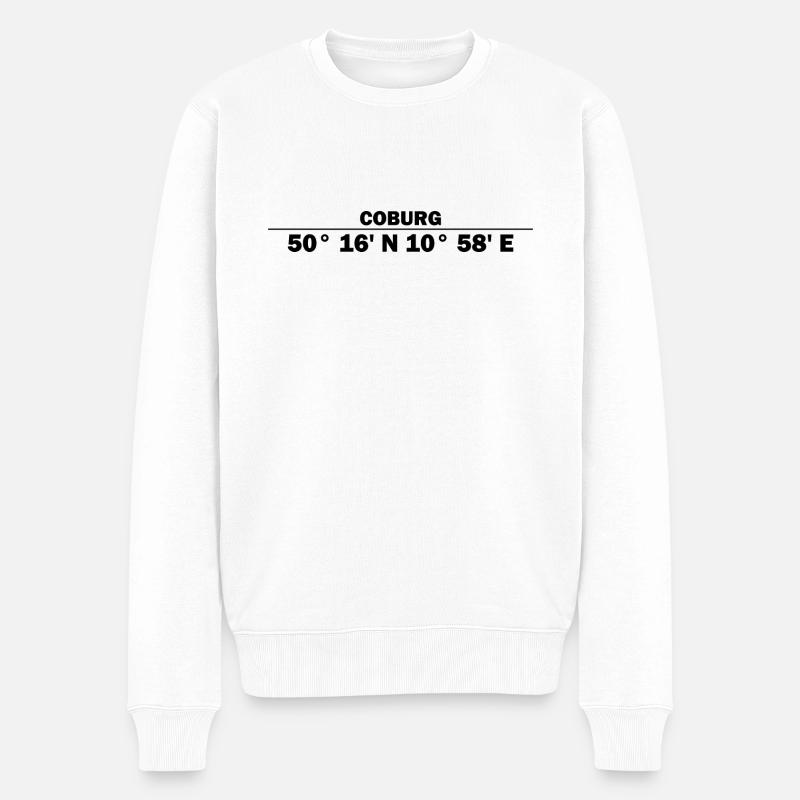 Coburg Koordinaten - Männer Premium Bio Pullover - Weiß