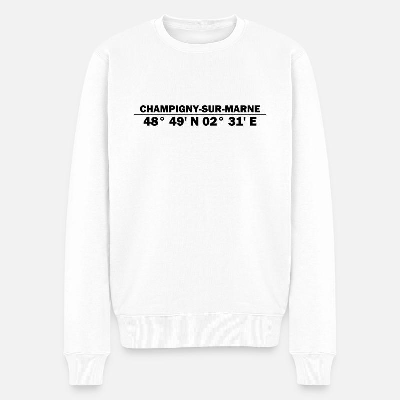 Coordonnées de Champigny-sur-Marne - Pull Premium bio Homme - blanc