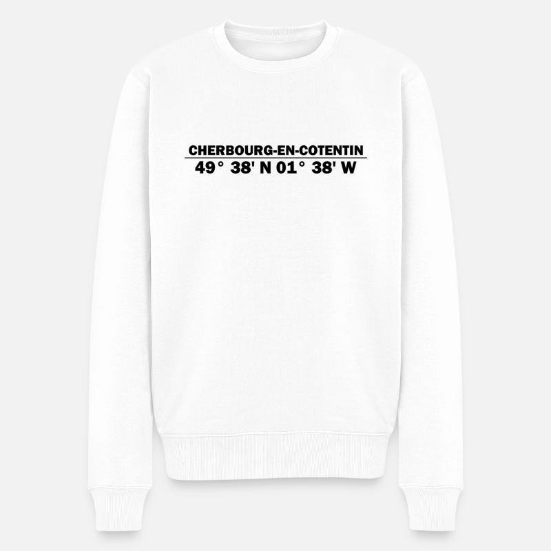 Coordonnées de Cherbourg-en-Cotentin - Pull Premium bio Homme - blanc