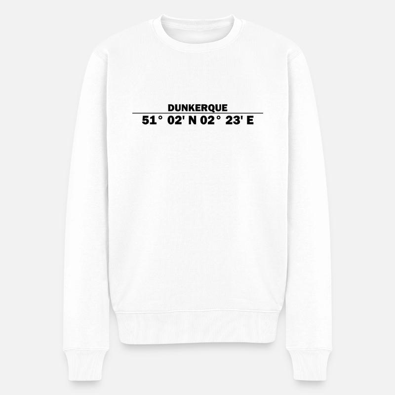 Coordonnées de Dunkerque - Pull Premium bio Homme - blanc