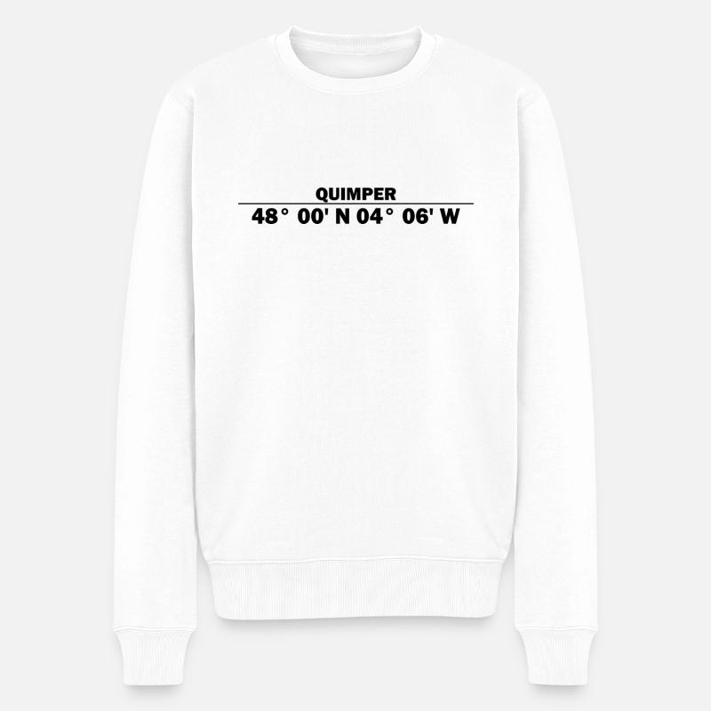 Coordonnées de Quimper - Pull Premium bio Homme - blanc