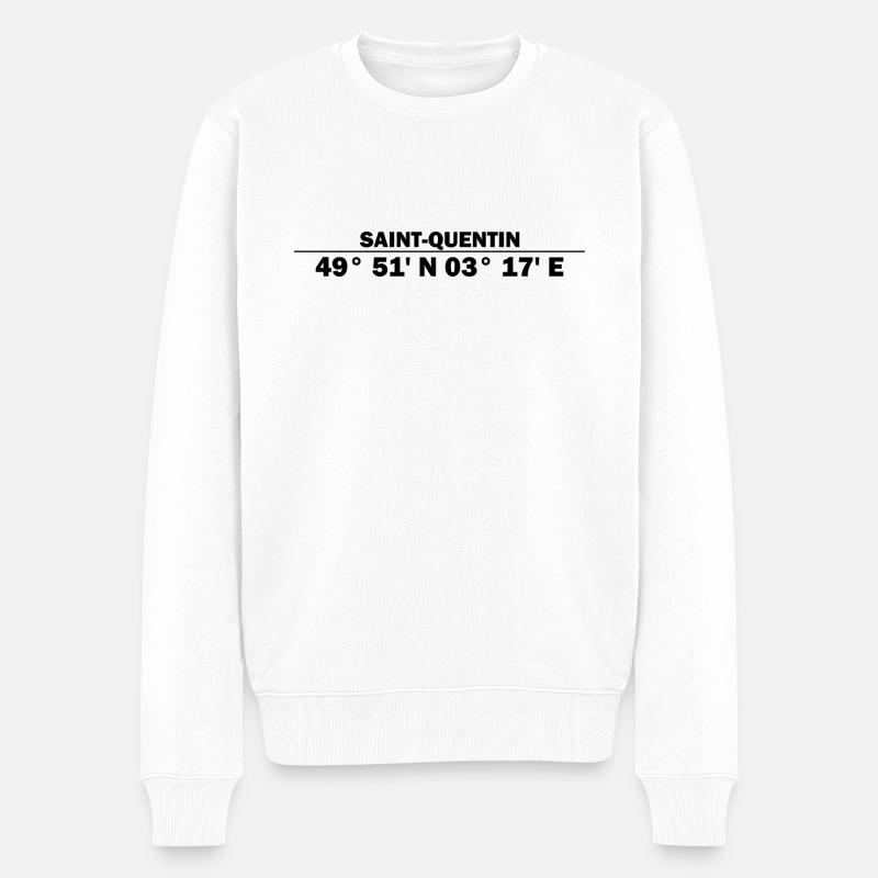 Coordonnées de Saint-Quentin - Pull Premium bio Homme - blanc