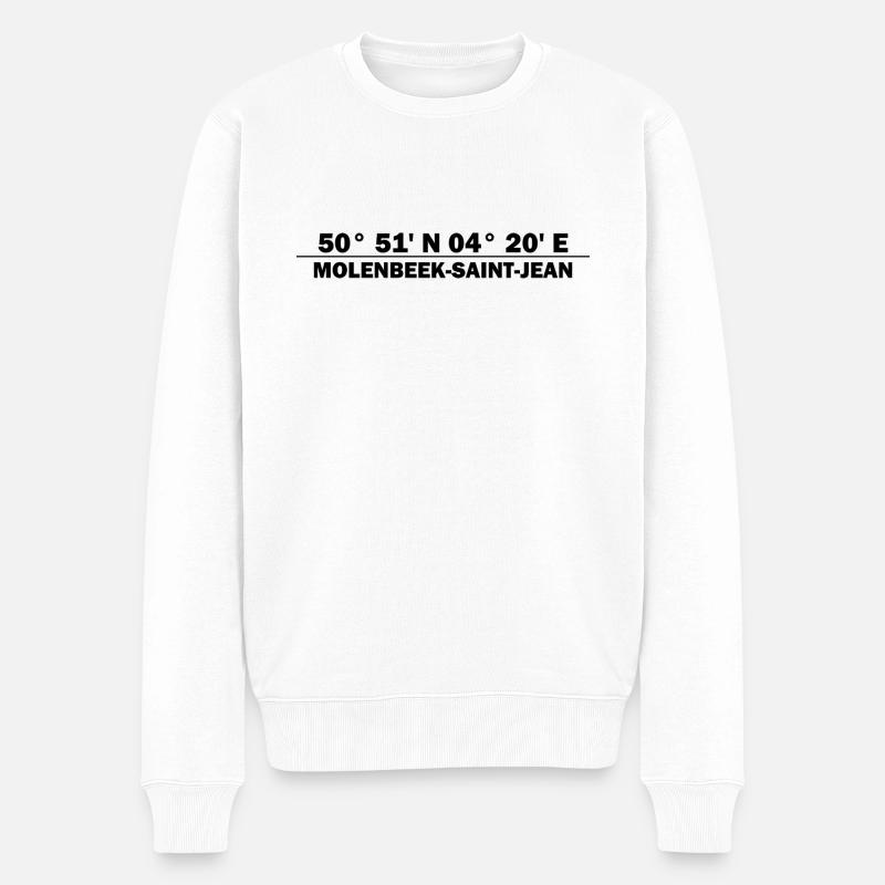 Coordonnées de Molenbeek-Saint-Jean - Pull Premium bio Homme - blanc