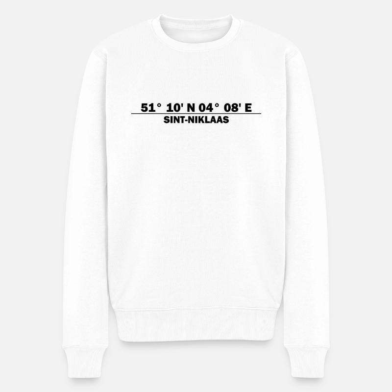 Coordonnées de Sint-Niklaas - Pull Premium bio Homme - blanc