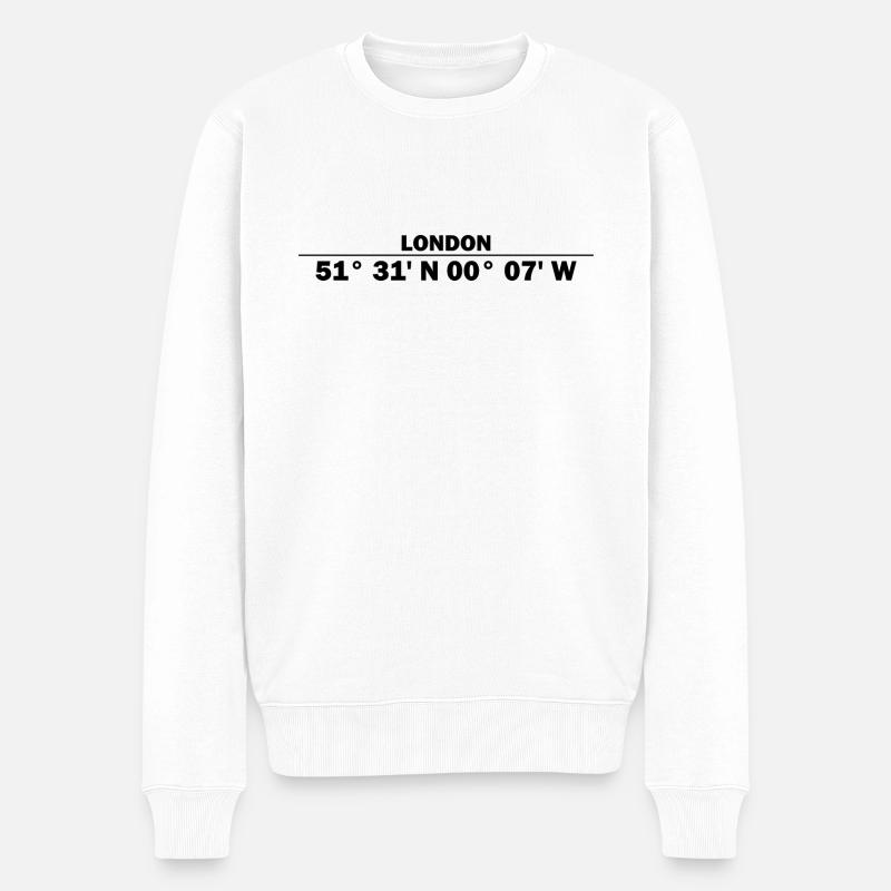 Coordonnées de Londres - Pull Premium bio Homme - blanc