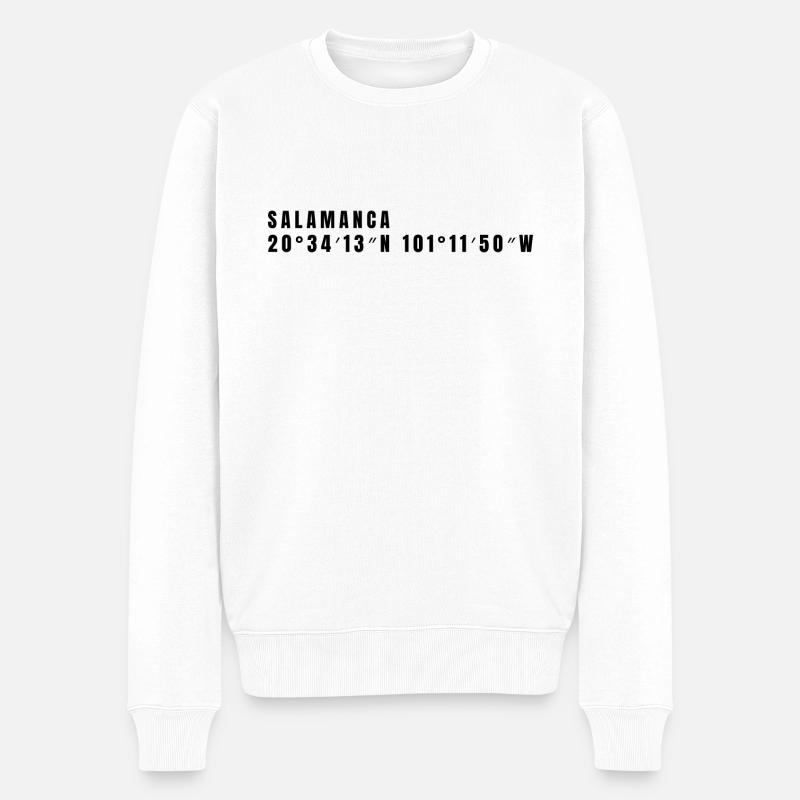 Coordonnées de Guanajuato, Mexique - Pull Premium bio Homme - blanc