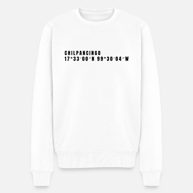 Coordonnées de Guerrero Mexico - Pull Premium bio Homme - blanc