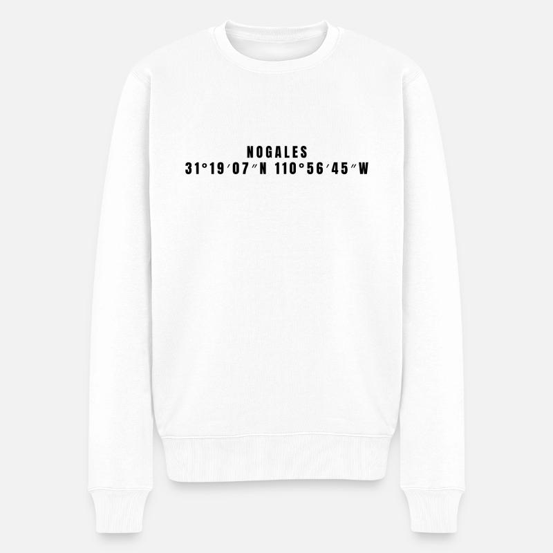Coordonnées de Nogales Mexico - Pull Premium bio Homme - blanc