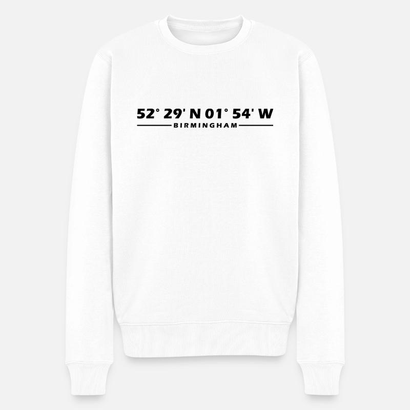 Coordonnées de Birmingham - Pull Premium bio Homme - blanc
