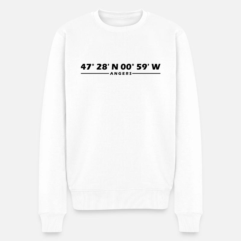 Angers Koordinaten - Männer Premium Bio Pullover - Weiß