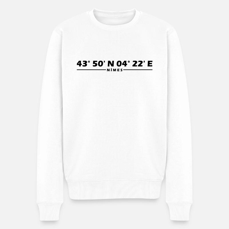 Nîmes Koordinaten - Männer Premium Bio Pullover - Weiß