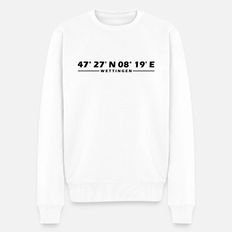 Wettingen Koordinaten - Männer Premium Bio Pullover - Weiß