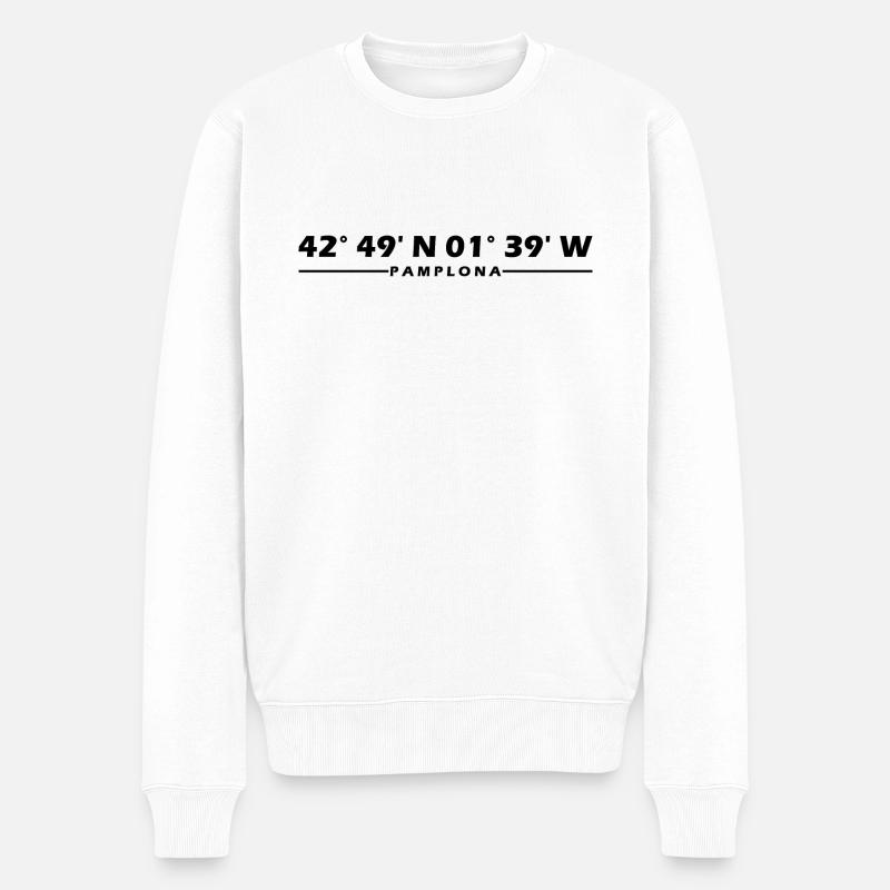 Coordonnées de Pampelune - Pull Premium bio Homme - blanc