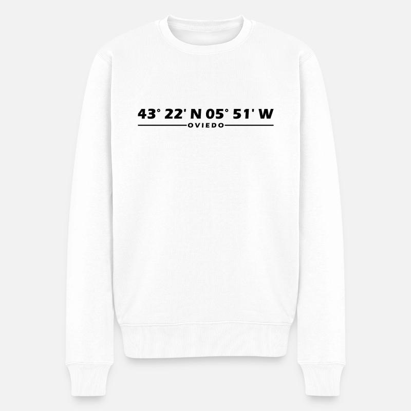 Coordonnées d’Oviedo - Pull Premium bio Homme - blanc