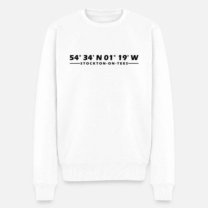 Coordonnées de Stockton-on-Tees - Pull Premium bio Homme - blanc