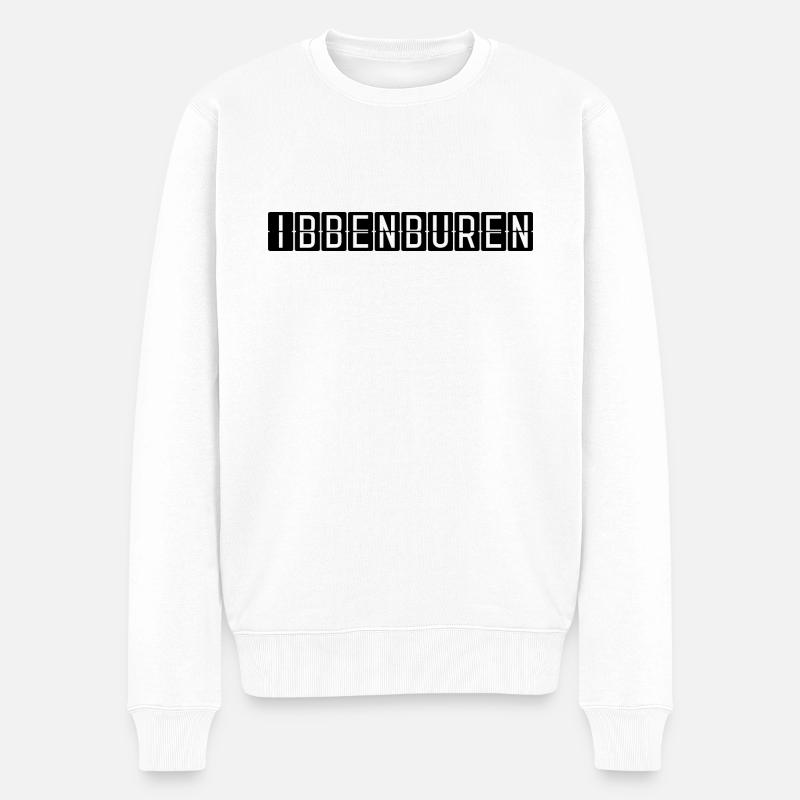 Ibbenbüren Flughafentafel - Männer Premium Bio Pullover - Weiß