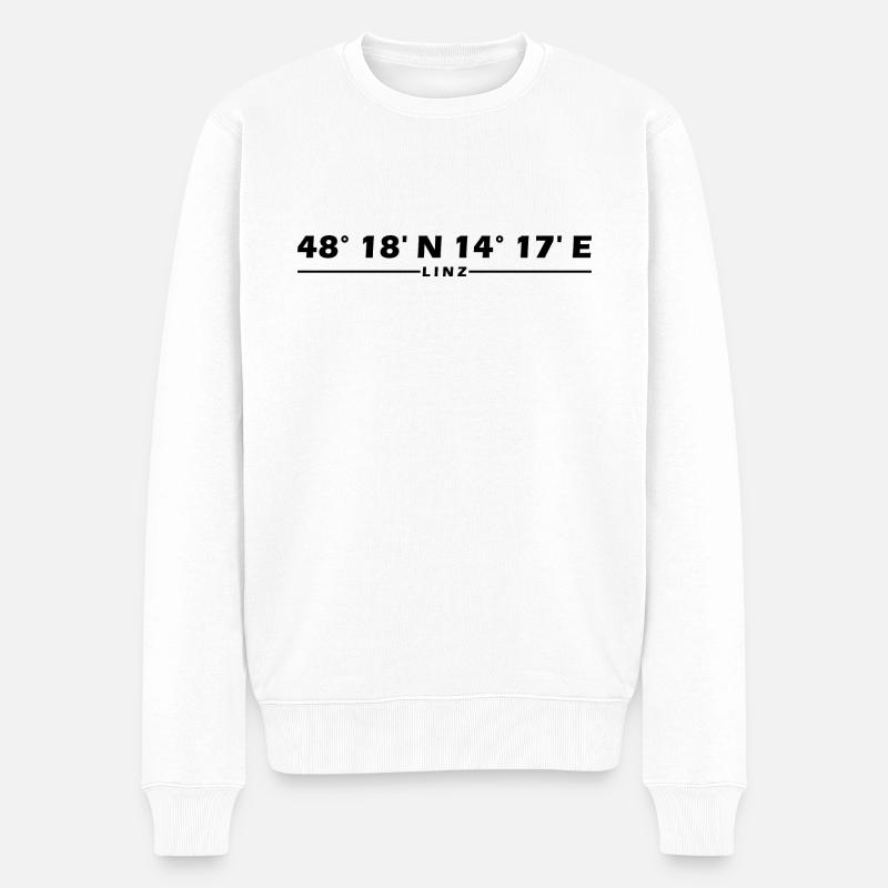 Linz Coordinates - Men's Premium Organic Jumper - white