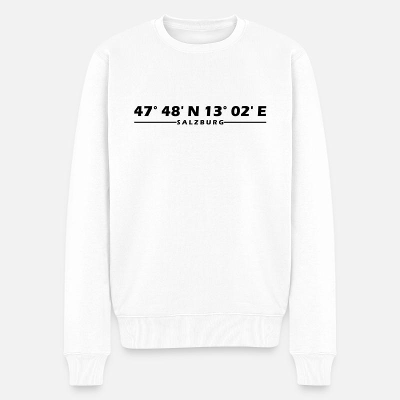 Coordonnées de Salzbourg - Pull Premium bio Homme - blanc