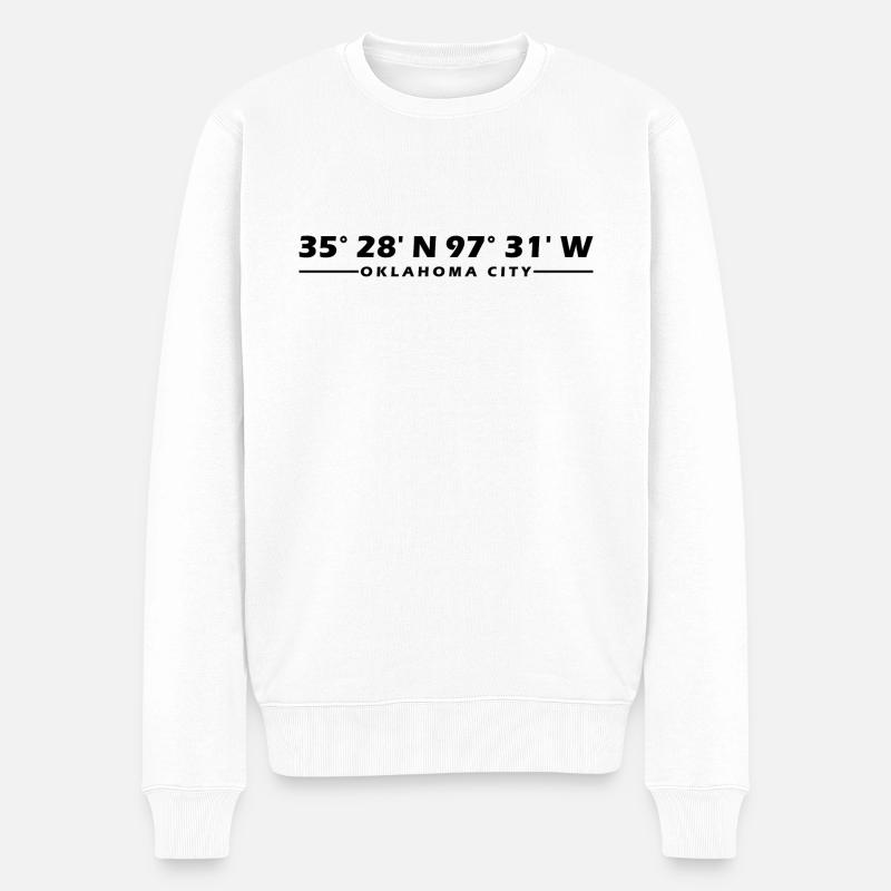 Coordonnées d’Oklahoma City - Pull Premium bio Homme - blanc