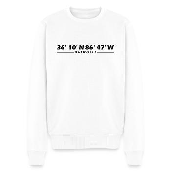 Nashville Koordinaten - Männer Premium Bio Pullover - Weiß - Vorne - Thijin (182cm)