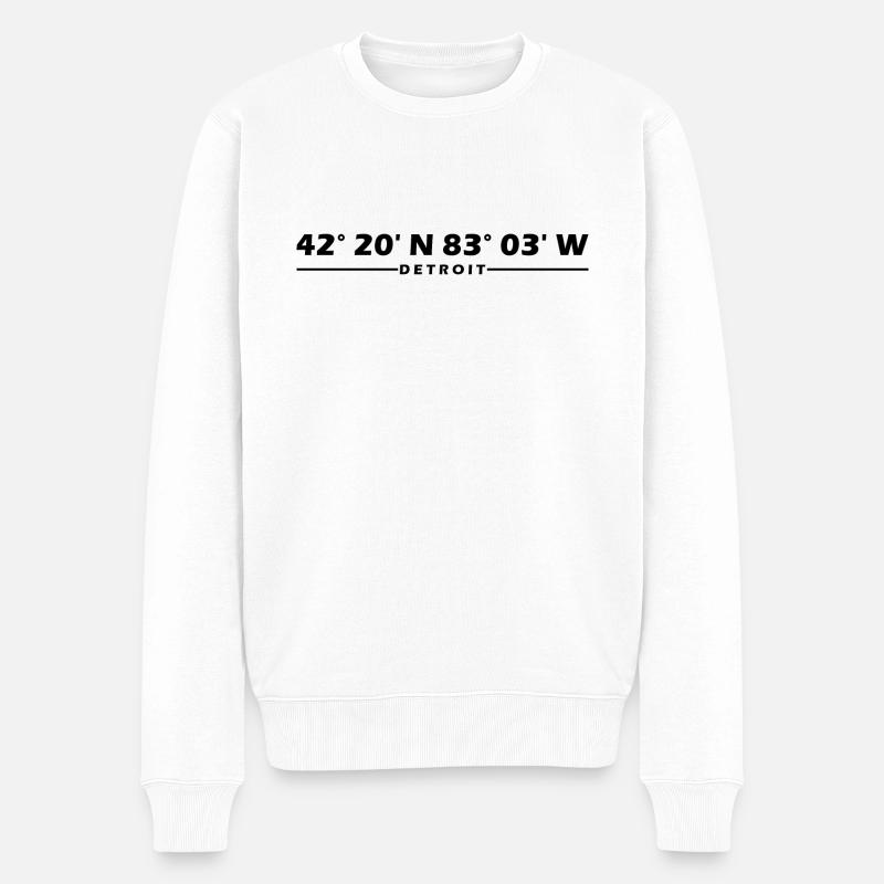 Coordonnées de Détroit - Pull Premium bio Homme - blanc
