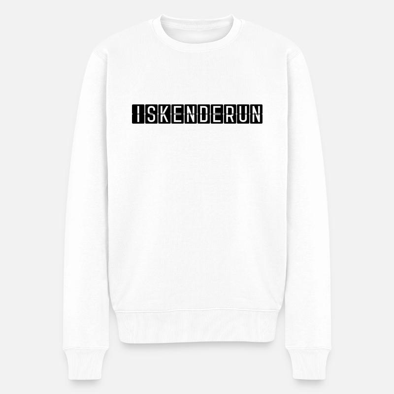 İskenderun Flughafentafel - Männer Premium Bio Pullover - Weiß