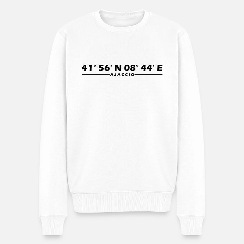 Coordonnées d’Ajaccio - Pull Premium bio Homme - blanc