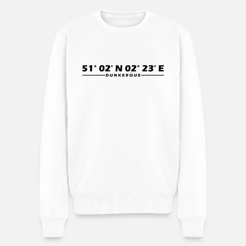 Coordonnées de Dunkerque - Pull Premium bio Homme - blanc