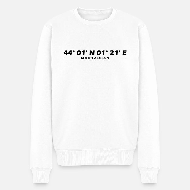Coordonnées de Montauban - Pull Premium bio Homme - blanc