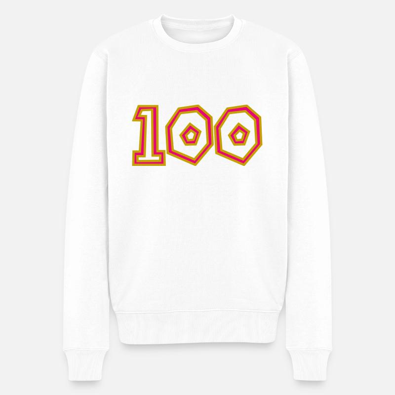100. 100 ANS. 100e ANNIVERSAIRE. ANNIVERSAIRE 100 - Pull Premium bio Homme - blanc