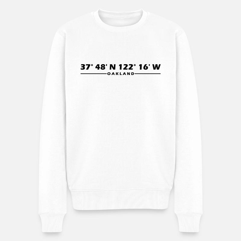 Coordonnées d’Oakland - Pull Premium bio Homme - blanc