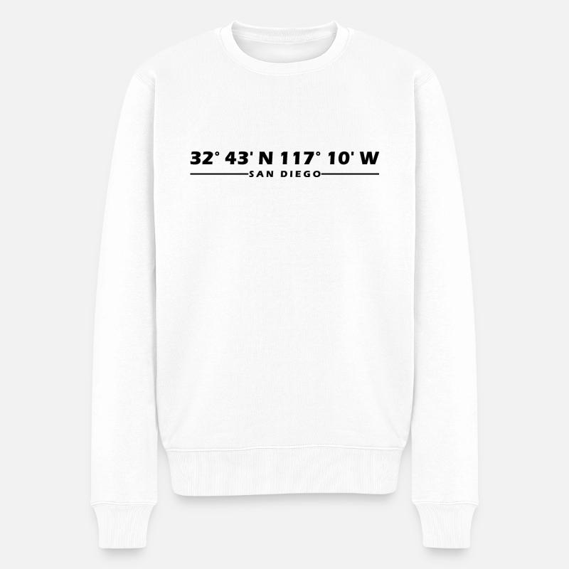 Coordonnées de San Diego - Pull Premium bio Homme - blanc