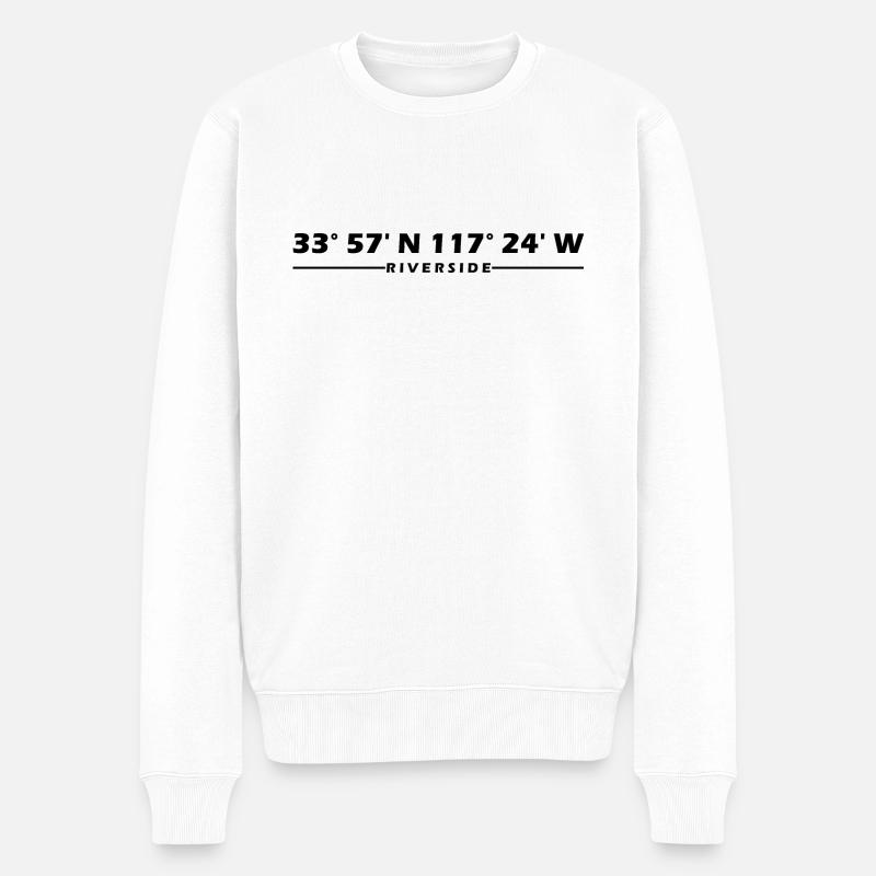Riverside Koordinaten - Männer Premium Bio Pullover - Weiß