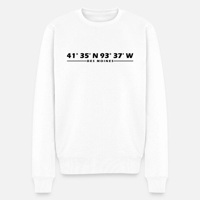 Coordonnées de Des Moines - Pull Premium bio Homme - blanc