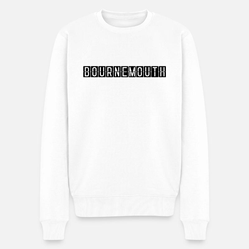 Bournemouth Flughafentafel - Männer Premium Bio Pullover - Weiß