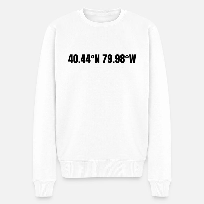 Pittsburgh, Pennsylvanie, États-Unis Coordonnées - Pull Premium bio Homme - blanc