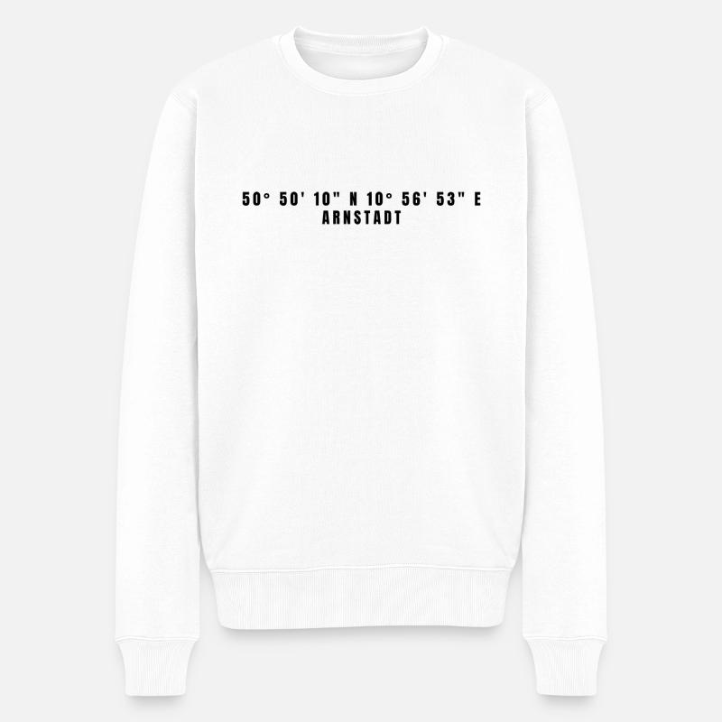 Coordonnées Arnstadt, Thuringe - Pull Premium bio Homme - blanc