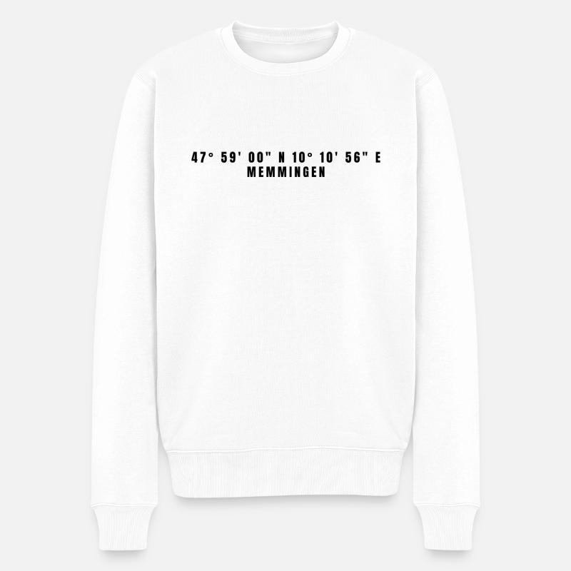 Coordonnées Memmingen Bavière - Pull Premium bio Homme - blanc