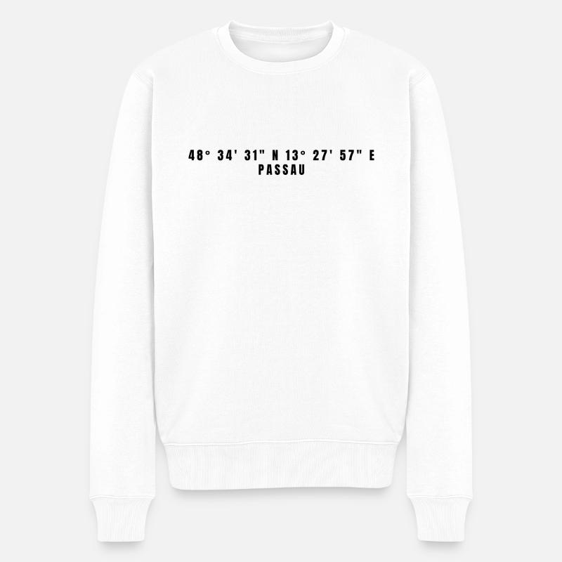 Coordonnées Passau Bavaria - Pull Premium bio Homme - blanc