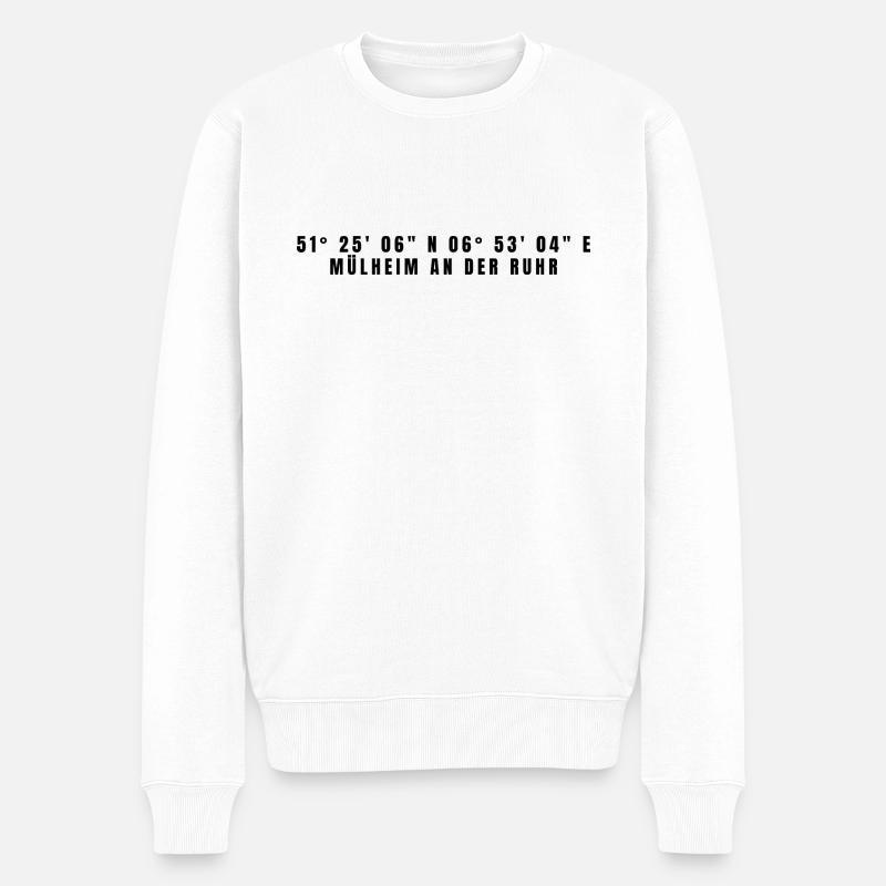 Mülheim an der Ruhr Nordrhein-Westfalen Koordinate - Männer Premium Bio Pullover - Weiß