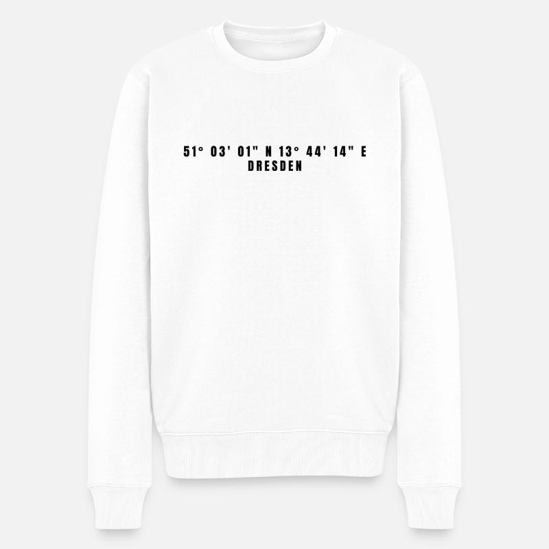 Coordonnées Dresde Saxe - Pull Premium bio Homme - blanc