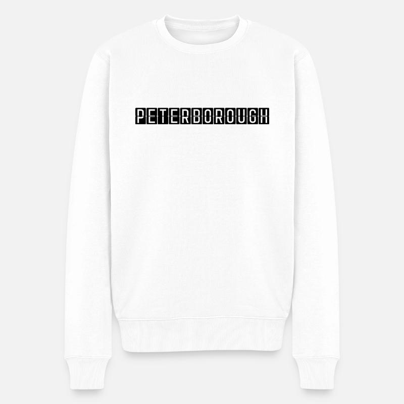 Peterborough Flughafentafel - Männer Premium Bio Pullover - Weiß