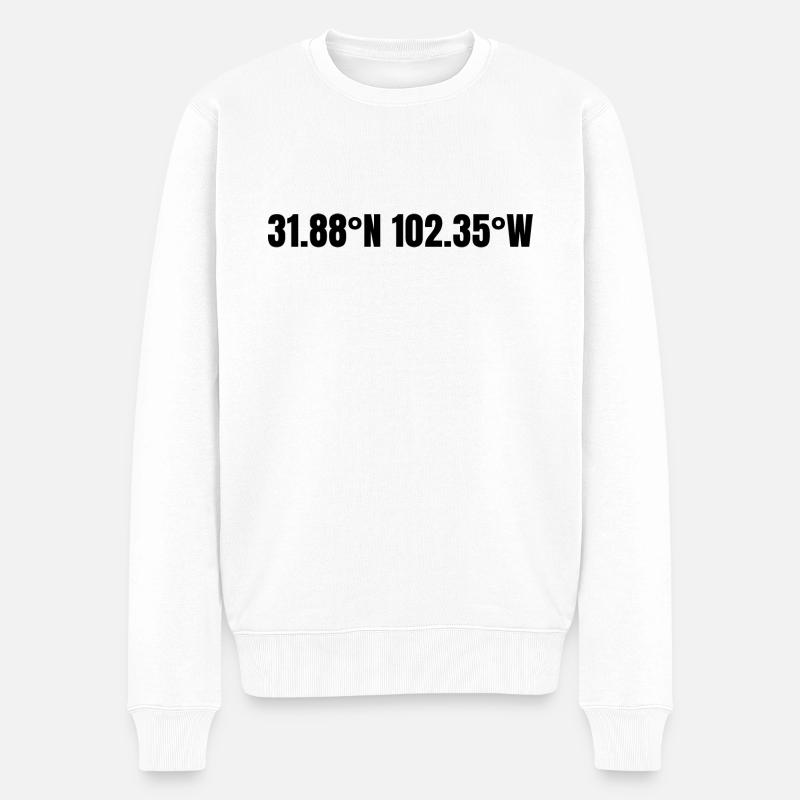 Coordonnées Odessa, Texas, États-Unis - Pull Premium bio Homme - blanc