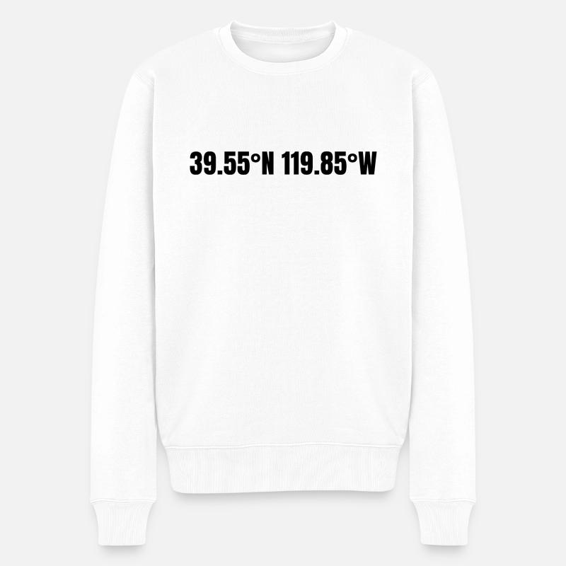 Coordonnées Reno, Nevada, États-Unis - Pull Premium bio Homme - blanc