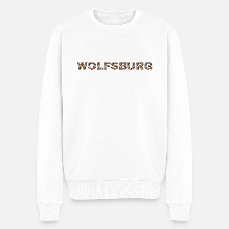 Wolfsburg Hund - Männer Premium Bio Pullover - Weiß