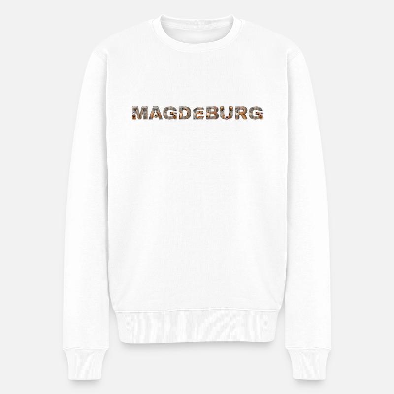 Magedburg Hund - Männer Premium Bio Pullover - Weiß