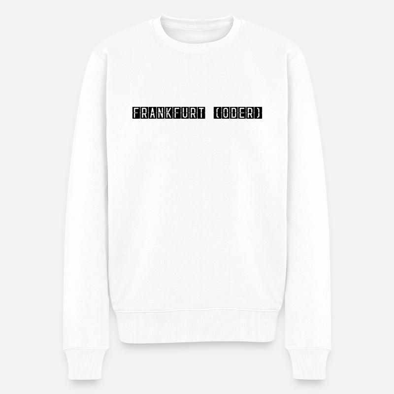 Frankfurt (Oder) Flughafentafel - Männer Premium Bio Pullover - Weiß