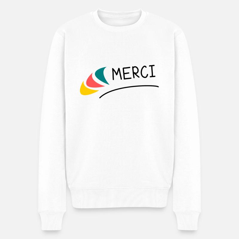 MERCI. MAÎTRESSE. MAÎTRE - Pull Premium bio Homme - blanc