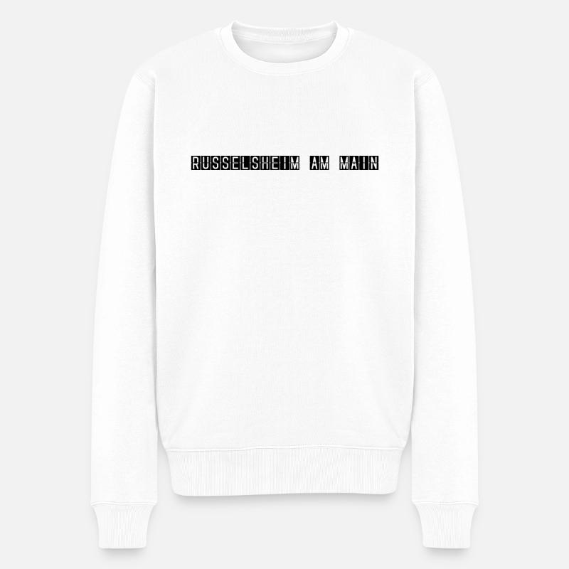 Rüsselsheim am Main Flughafentafel - Männer Premium Bio Pullover - Weiß