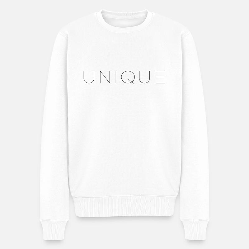 UNIQUE - Männer Premium Bio Pullover - Weiß